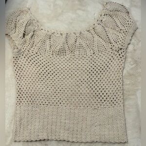 Crochet Knit Top - Cream Color